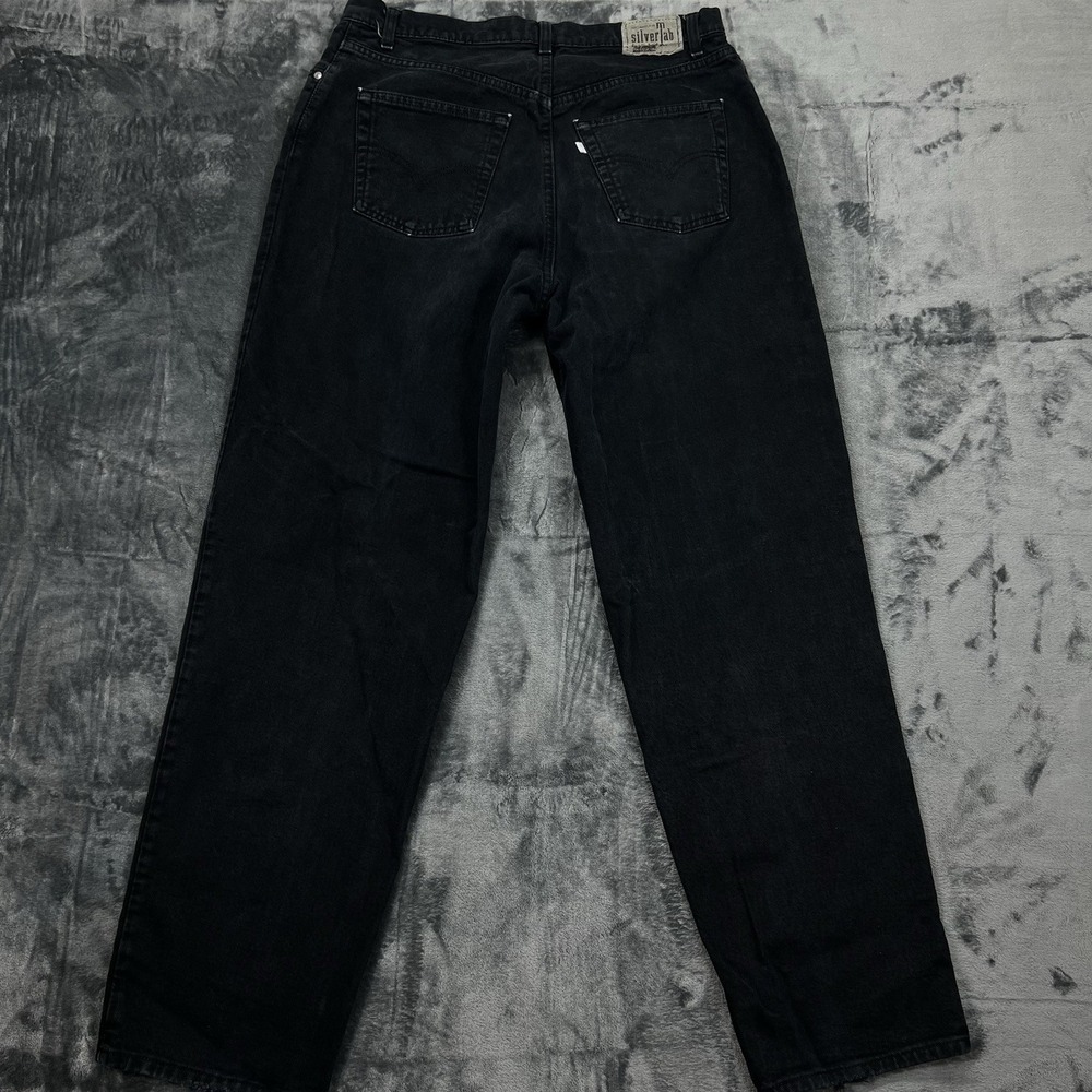 VTG 1996 Levis Silver Tab Men's Baggy Loose 36X34 Black Jeans USA 90s Y2K EUC - Picture 3 of 16